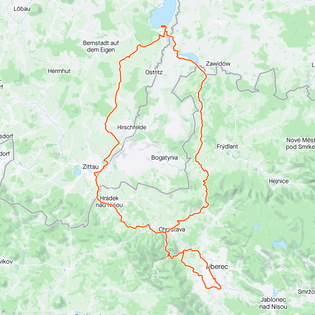 Map of the activity, S Toločkovic family a chvilku i s Hobludou do polska k přehradě a do říše k bagru...