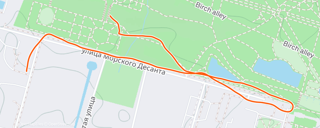 Map of the activity, Полуденный забег