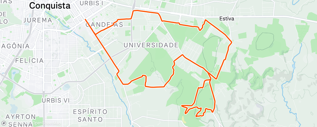 Map of the activity, Pedalada de mountain bike matinal