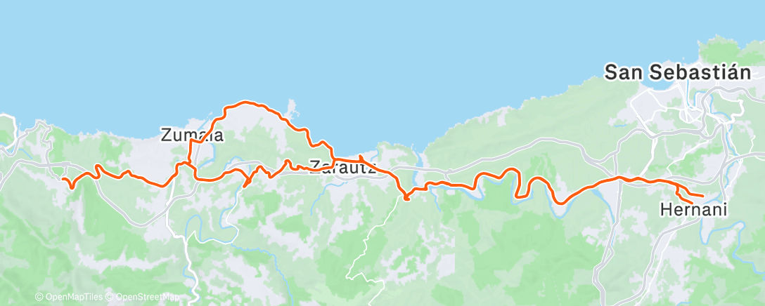 Map of the activity, Itziar 🚴💨💨🌪️