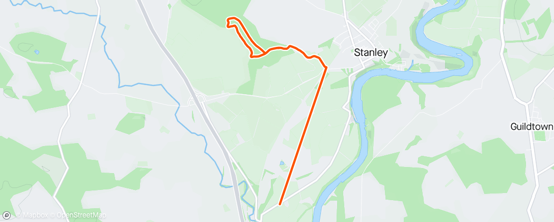 Map of the activity, Afternoon run