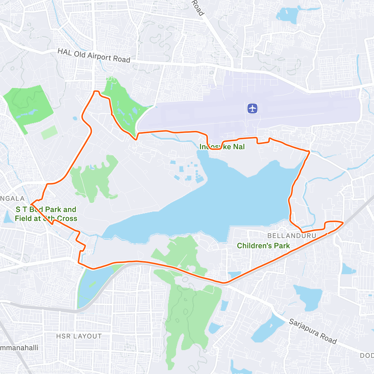 Map of the activity, 🇮🇳 BLR - Wind Tunnel Road