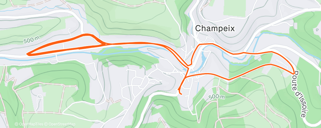 Map of the activity, Course à pied dans l'après-midi