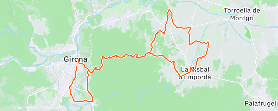 Map of the activity, Ride with Pace
