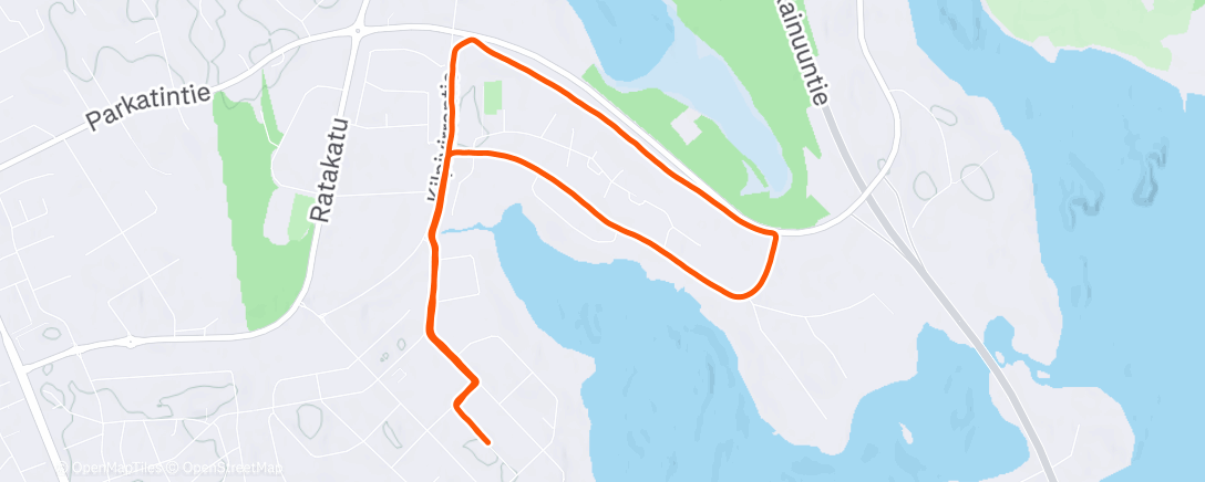Map of the activity, Evening Run