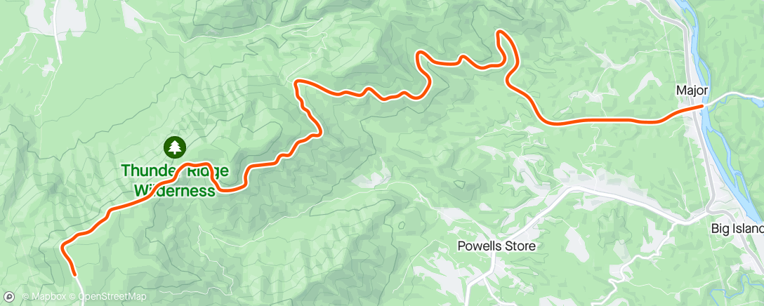 Map of the activity, Thunder Ridge
