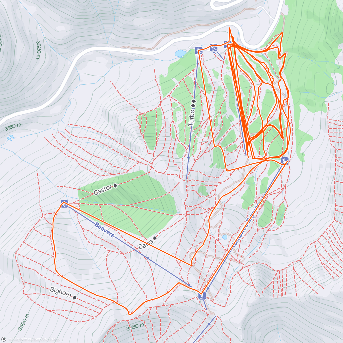 Map of the activity, Arapahoe Basin with Cohort A!