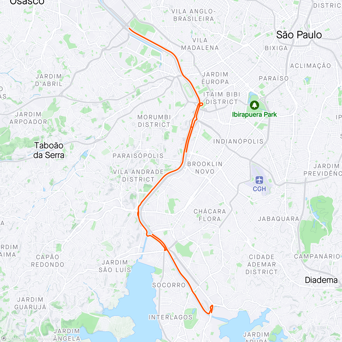 Map of the activity, Pedal Sábado