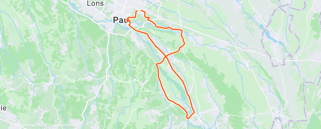 Map of the activity, Sortie vélo le midi