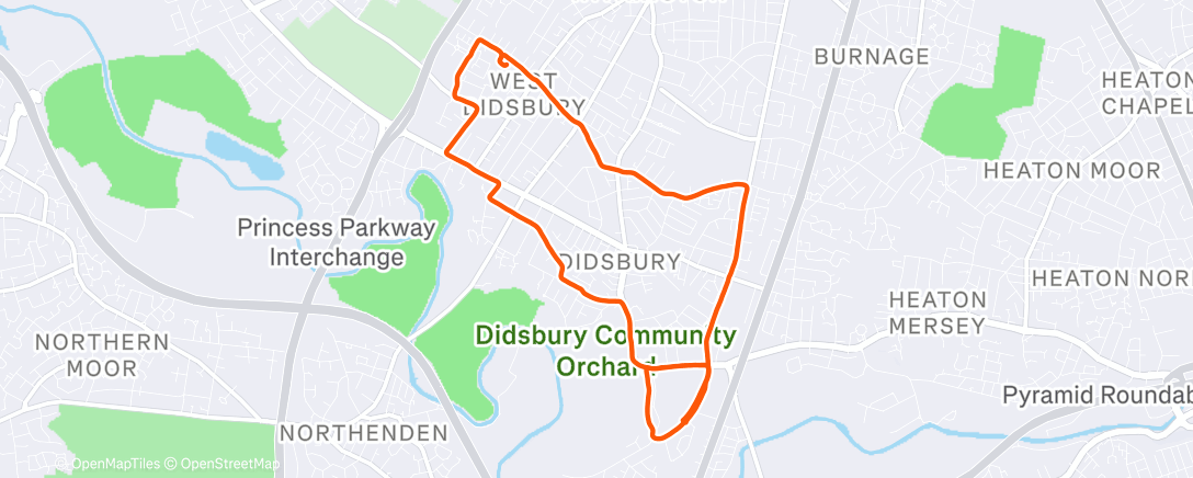 Map of the activity, Afternoon Run