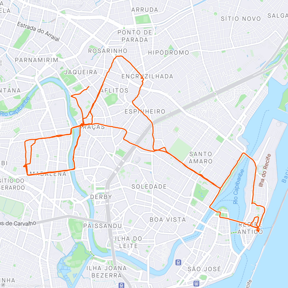 Map of the activity, Domingão com Bike Road só festa, só alegria.