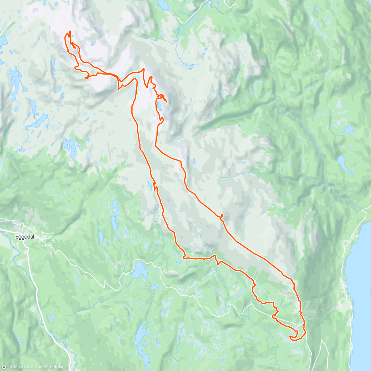 Map of the activity, Norefjell-Høgevarde-Gråfjell på skøyteski, føret var nok mer passe for fjellski. Fin dag i fjellet.
