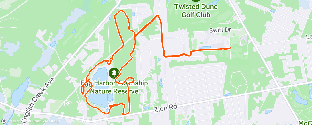 Map of the activity, Afternoon Trail Run
