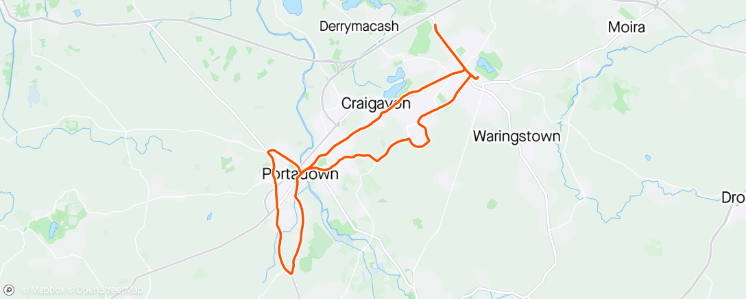 Map of the activity, Easy midweek spin