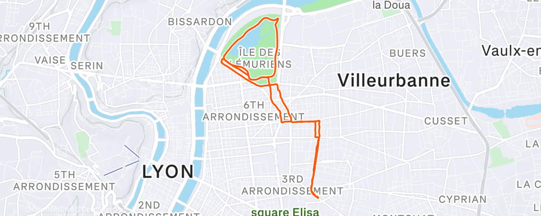 Map of the activity, Course à pied dans l'après-midi