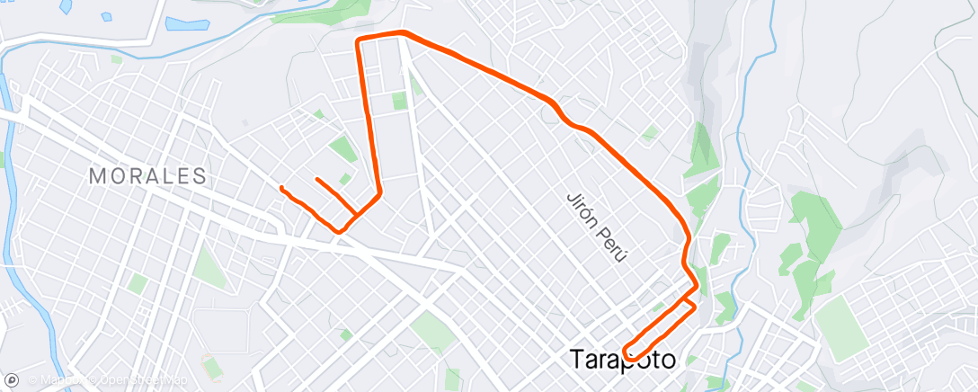 Map of the activity, Easy run con estiramiento