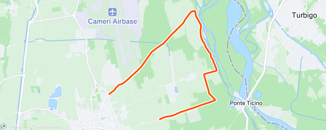 Map of the activity, 12 km run before breakfast 🏃‍♀️