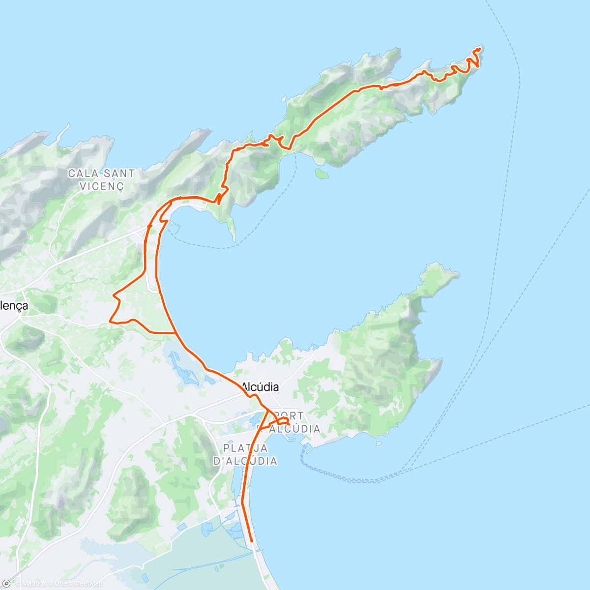 Mapa da atividade, Mallorca Tag 5 - Cap Formentor
