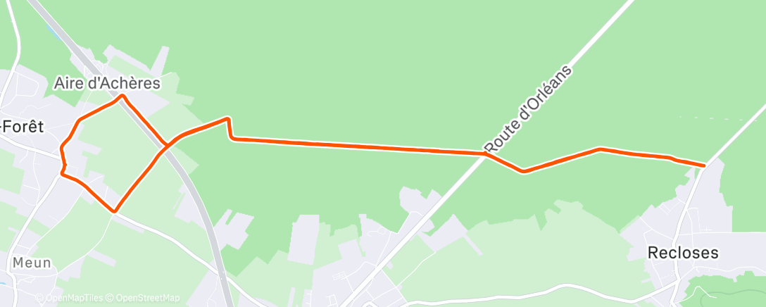 Map of the activity, Mardi - Recloses - 12 km