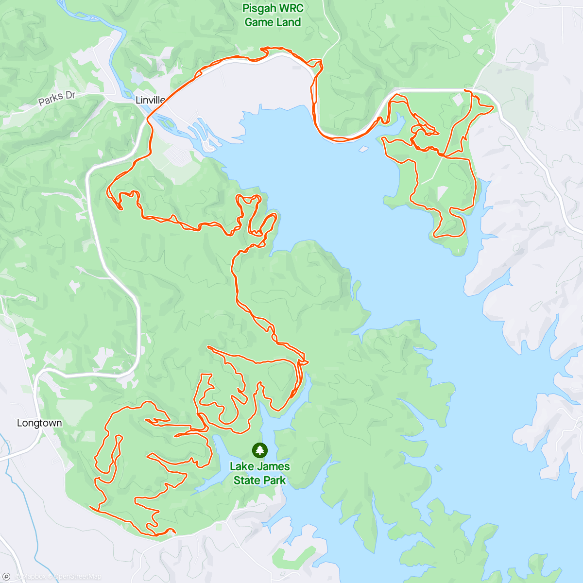 Map of the activity, Lake James/Fonta Flora with Omar