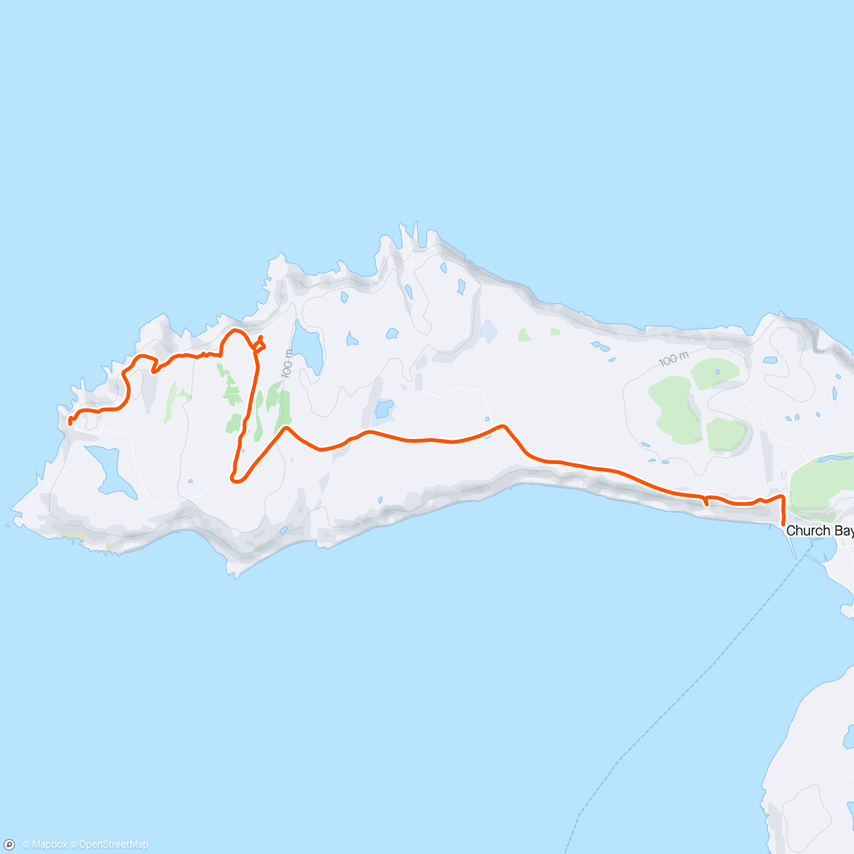 Map of the activity, Rathlin Island walk.