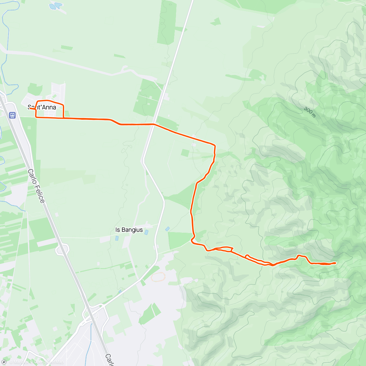 Mappa dell'attività Sessione di mountain biking serale
