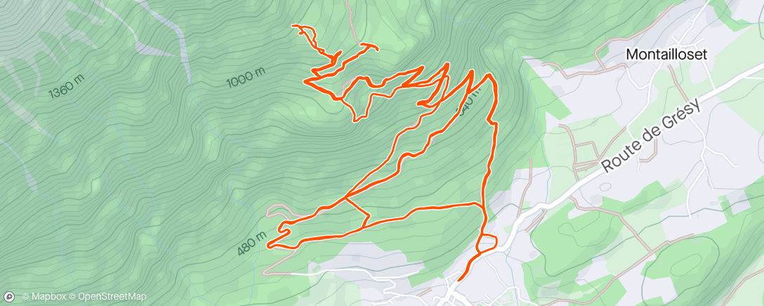 Map of the activity, Mont de Gresy x3