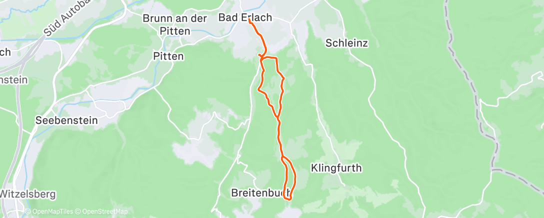 Map of the activity, Traillauf am Nachmittag