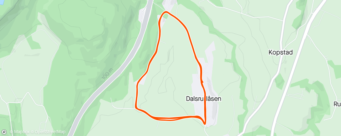 Mapa da atividade, 4 runder over Dalsrudåsen
