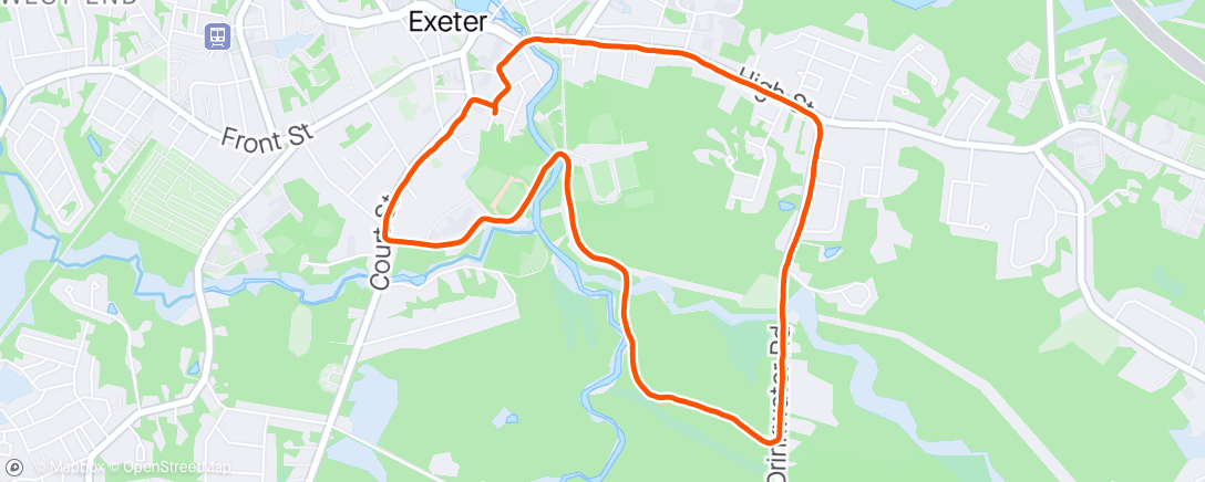 Map of the activity, Afternoon Run