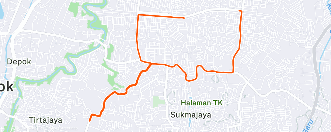 Map of the activity, Morning Run