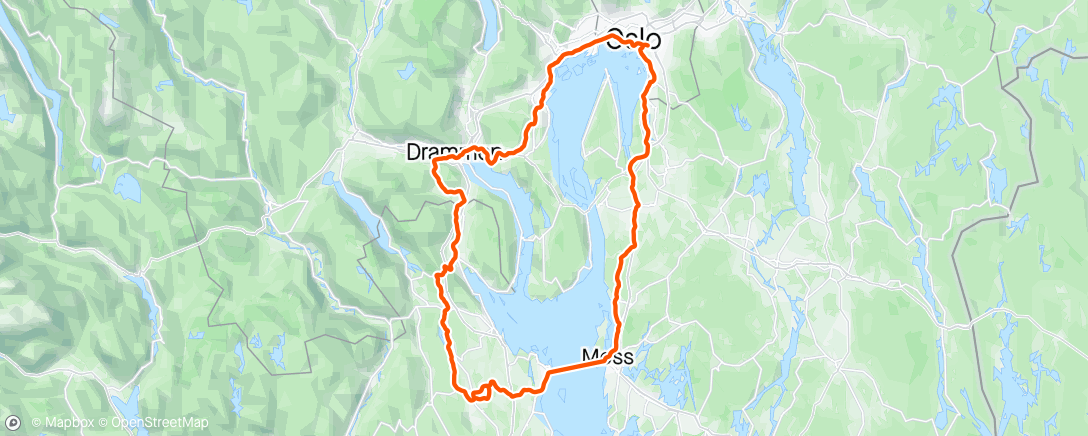 Map of the activity, Cheering for the boys completing Vestfold Historic Ultra Trail 50K