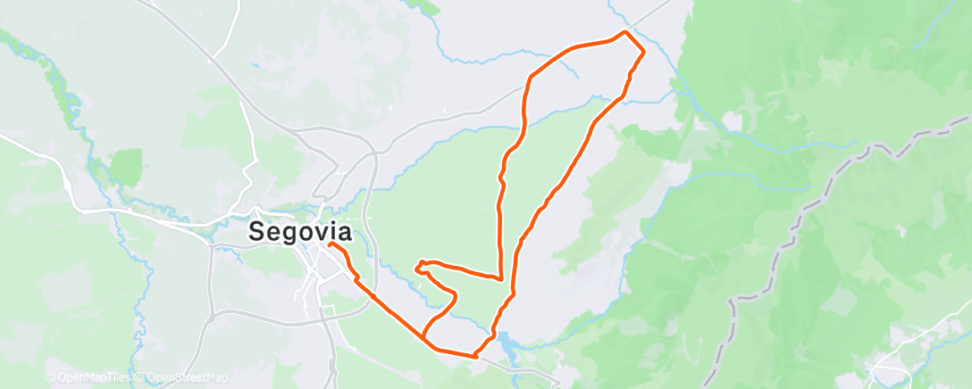 Map of the activity, Bicicleta de montaña a la hora del almuerzo