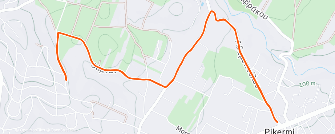 Map of the activity, Morning Run