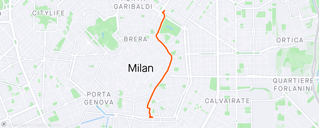 Map of the activity, Milan - Afternoon Walk