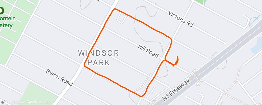 Map of the activity, Afternoon Run: Walking the Beast