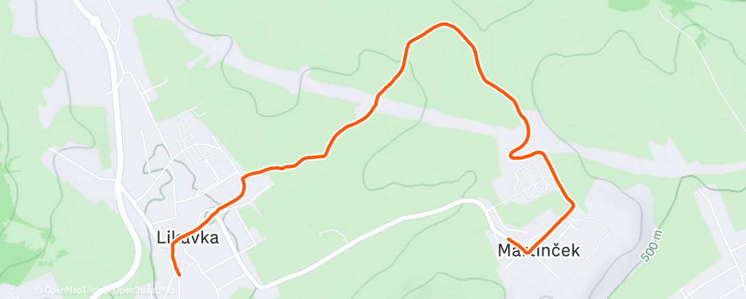 Map of the activity, Night Run