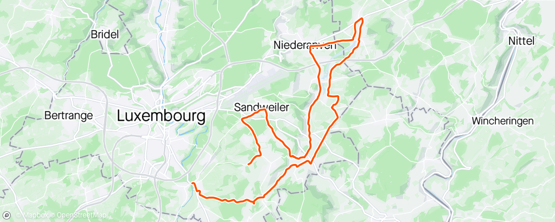 Map of the activity, Mam Gast laanscht d'Syr