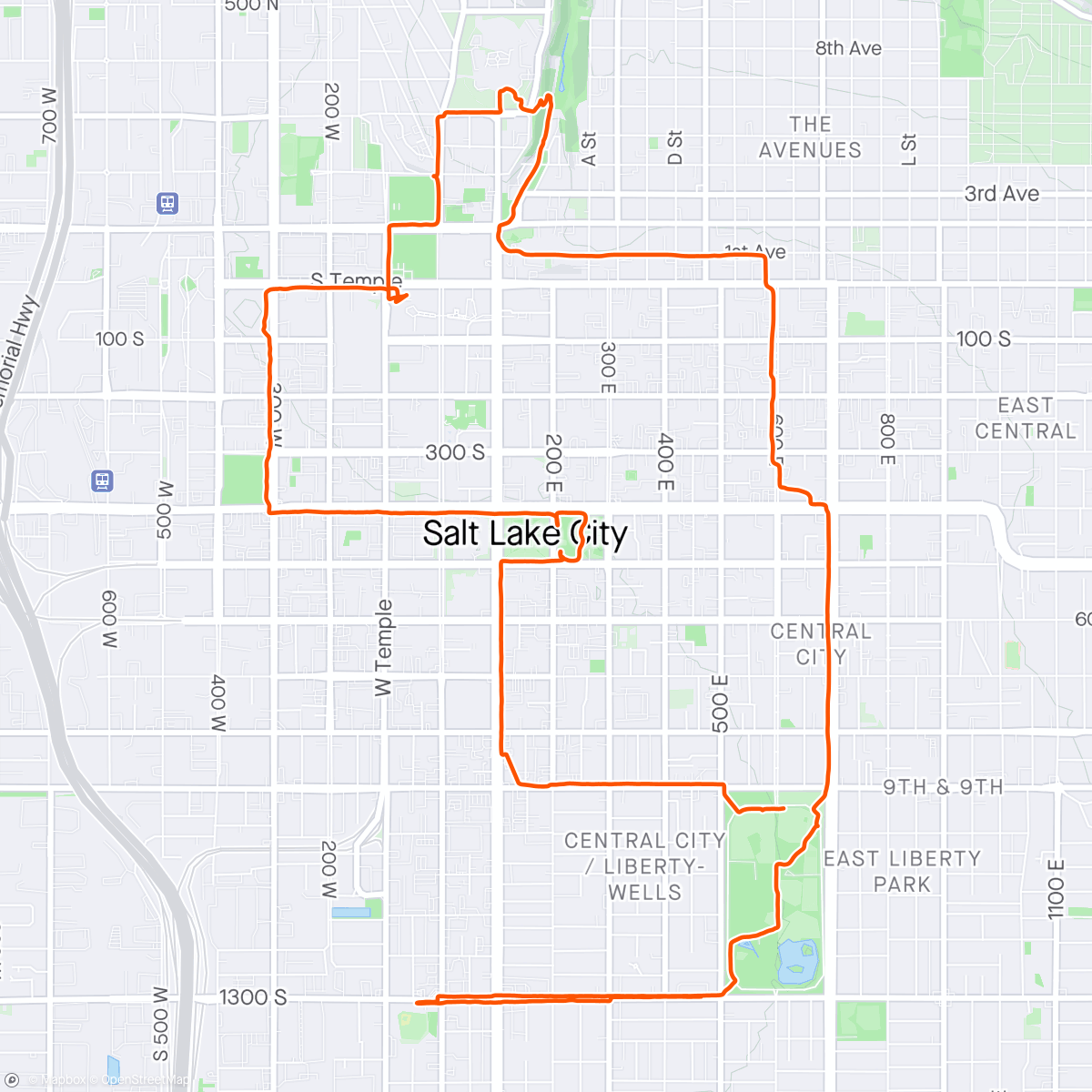 Карта физической активности (GoRuck 12 Mile Ruck Salt Lake City)