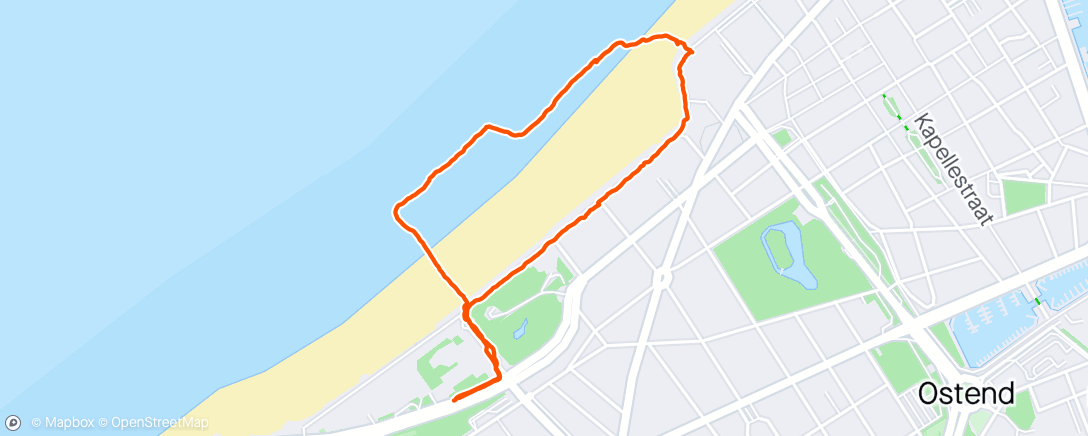 Map of the activity, Avondwandeling langs het strand