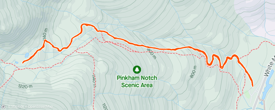 Map of the activity, Pinkham to HoJos