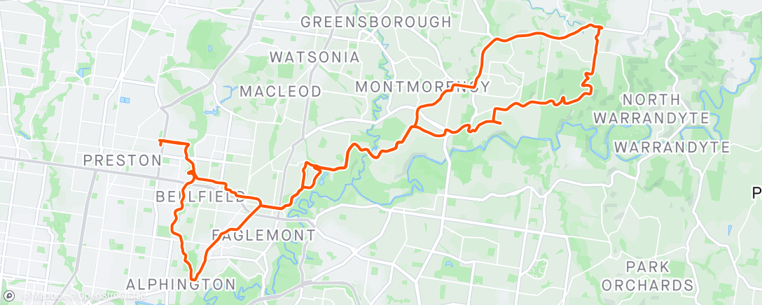 Map of the activity, Mount pleasant loop