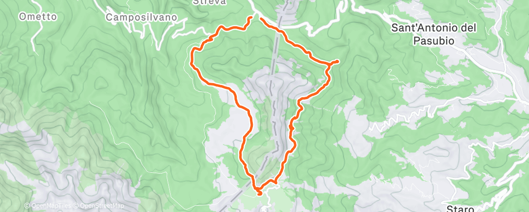 Карта физической активности (Sessione di trail running mattutina)