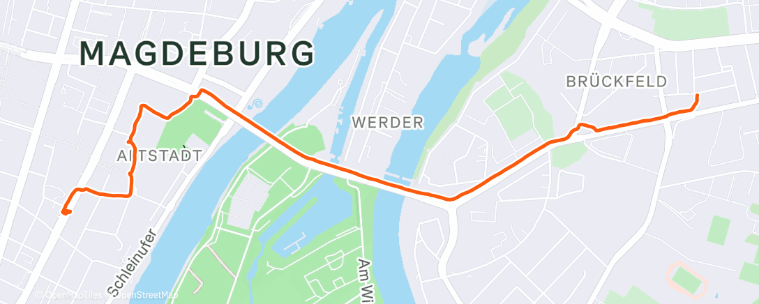 Map of the activity, morning walk