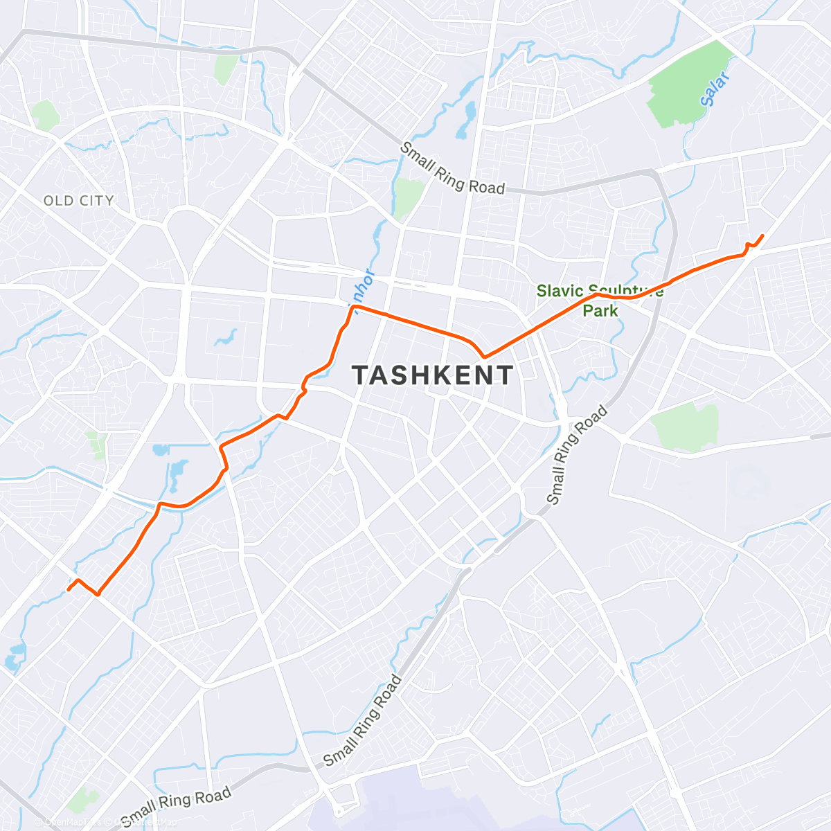 Map of the activity, Вечерний велозаезд