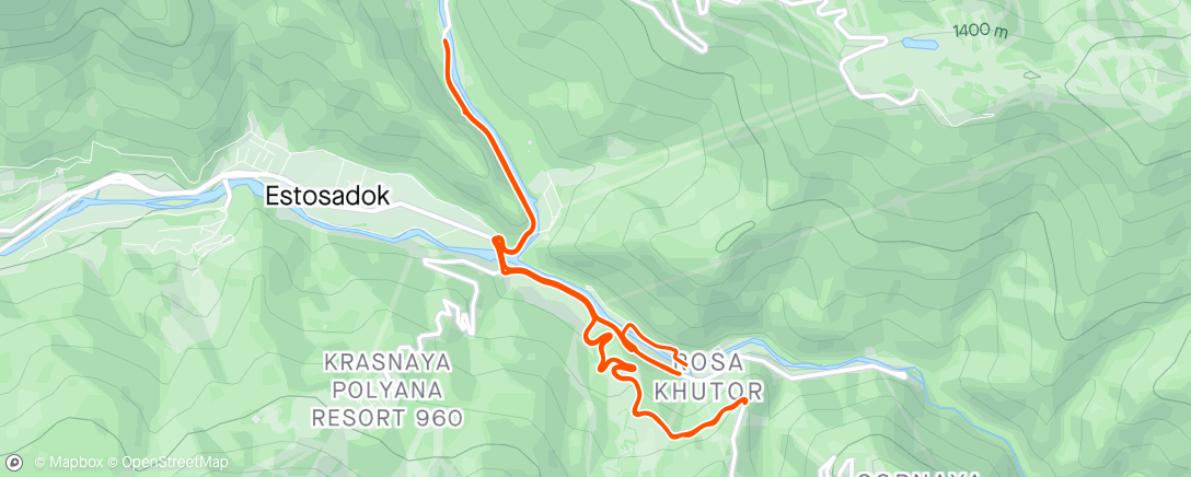 Map of the activity, Полуденный заезд