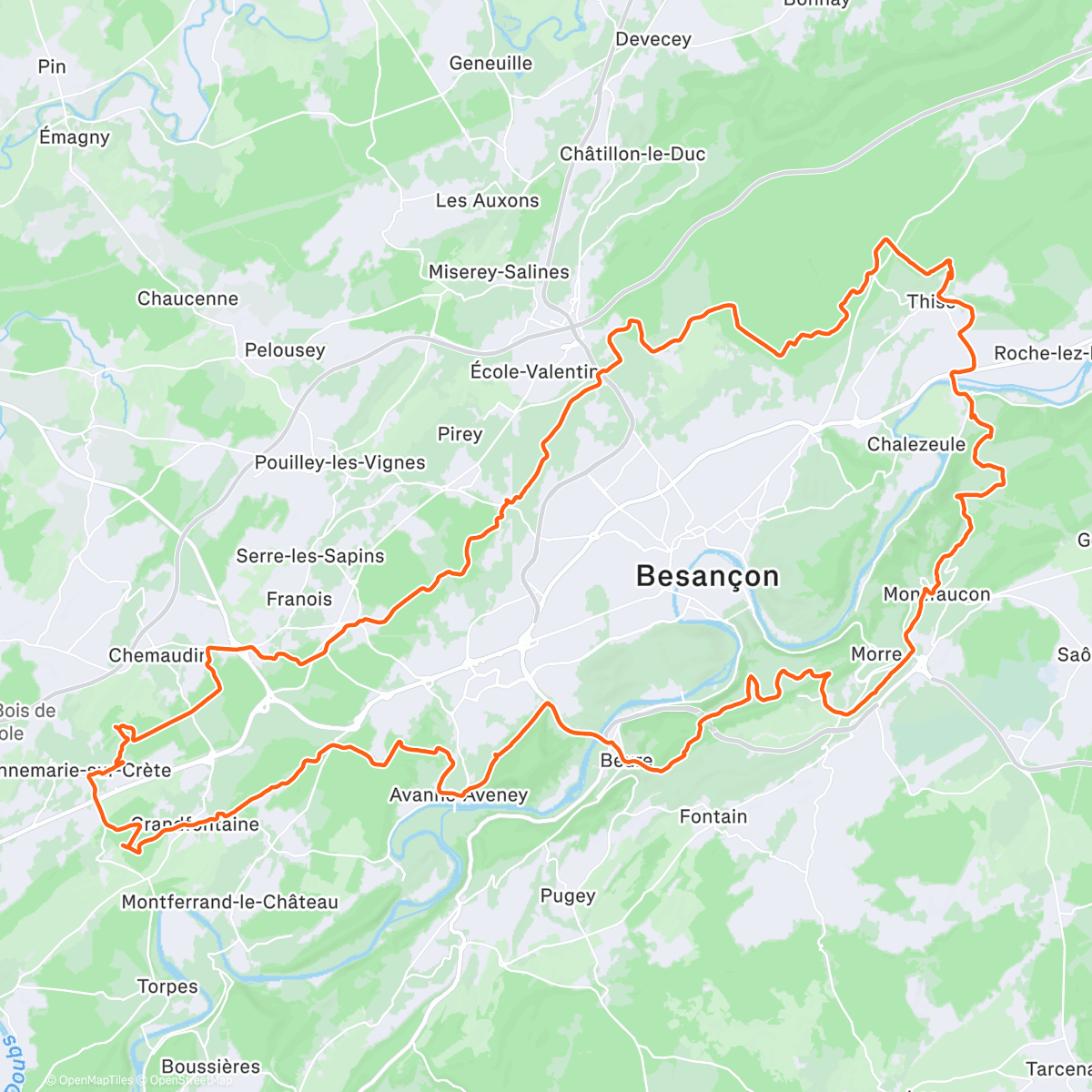 Mapa de la actividad (Sortie vélo le midi)
