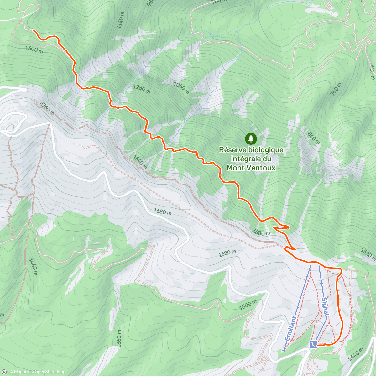 Map of the activity, Rando bivouac Ventoux J1