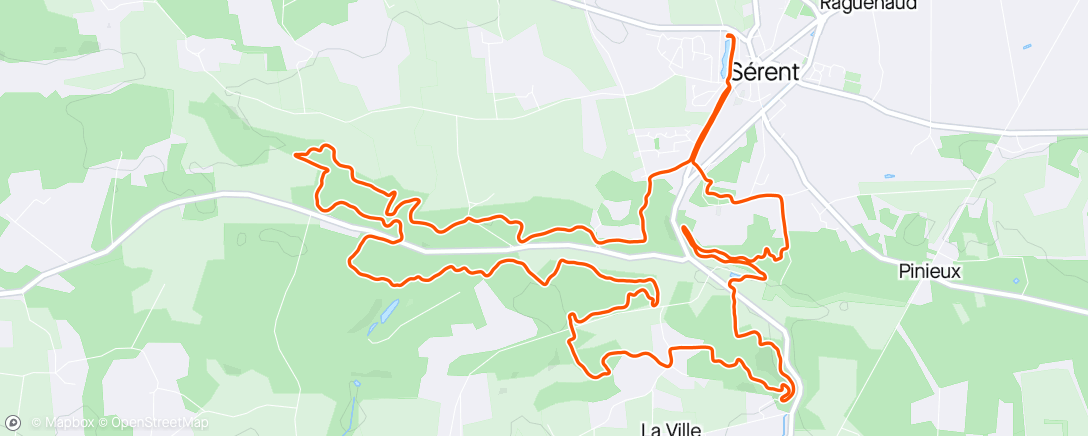 Map of the activity, Trail de Sérent, très beau parcours avec bcp de relance 👍 57eme 1'39'' 😀