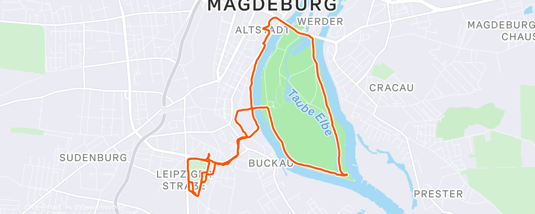 Map of the activity, WarmUp, Zone 2 Long Run, Auslauf
